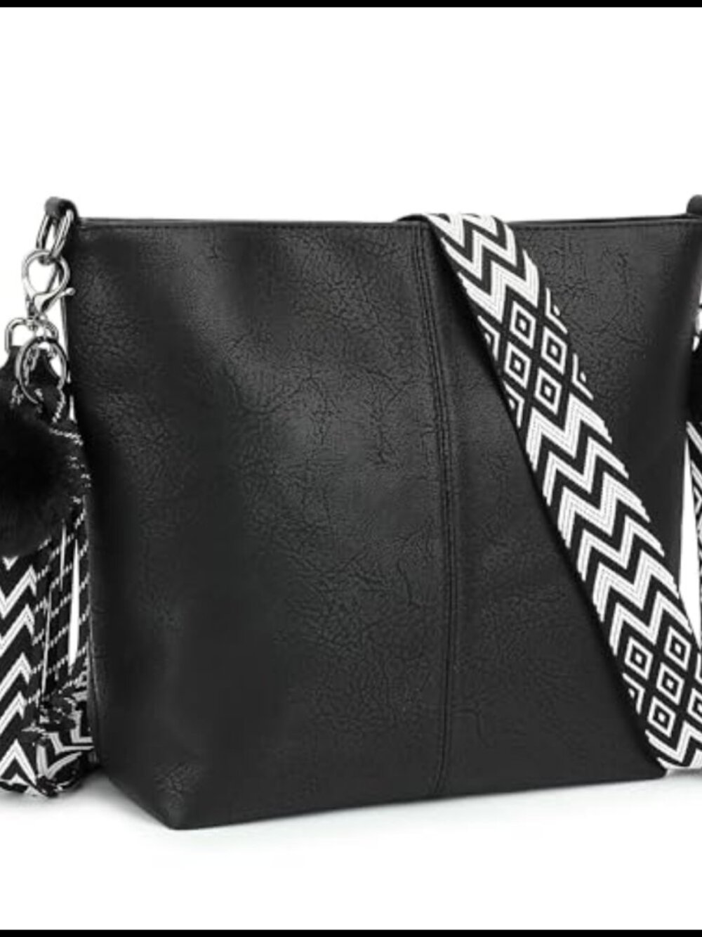 TANTOMI PU Leather Crossbody Bag Vegan Adjustable Strap Hobo Purse
